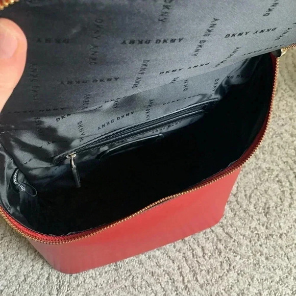 DKNY Bryant red Saffiano leather backpack with gold hardware - Picture 8 of 15